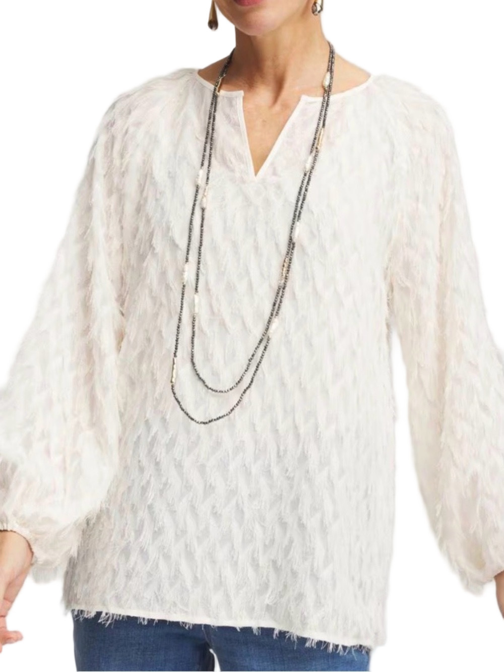 31. WOMENS CHICO’S 4/XXL DETAIL TOP